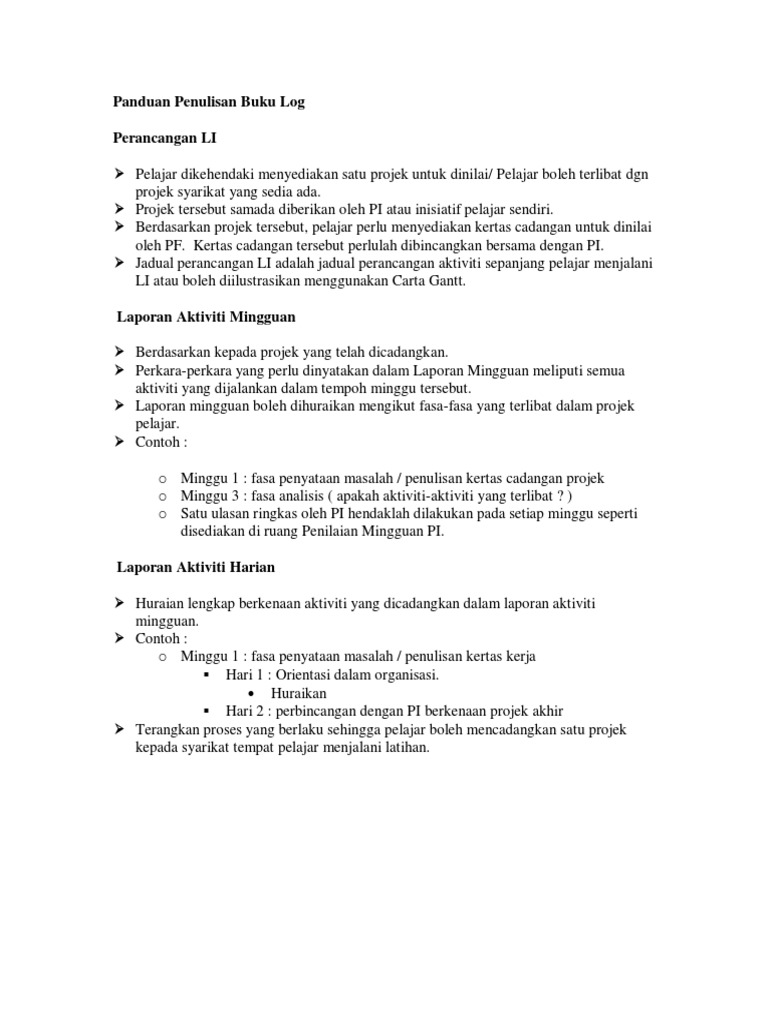 Panduan Penulisan Buku Log Pdf