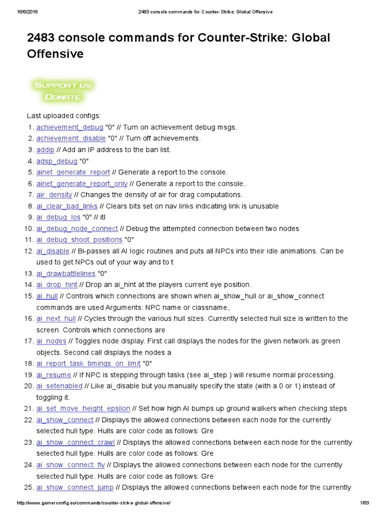 CSGO Console Commands Overview | PDF | Command Line Interface ...