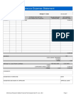 Miscellaneous Expense Statement: Name Employee Id Project Code