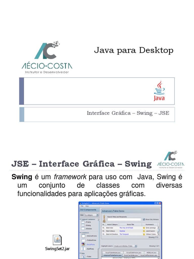 Uma introdução ao framework Swing para desenvolvimento de interfaces ...