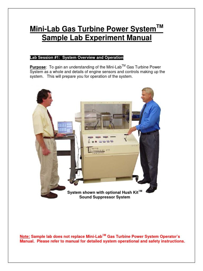 MiniLab Gas Turbine Sample Lab With Data | PDF | Technology & Engineering