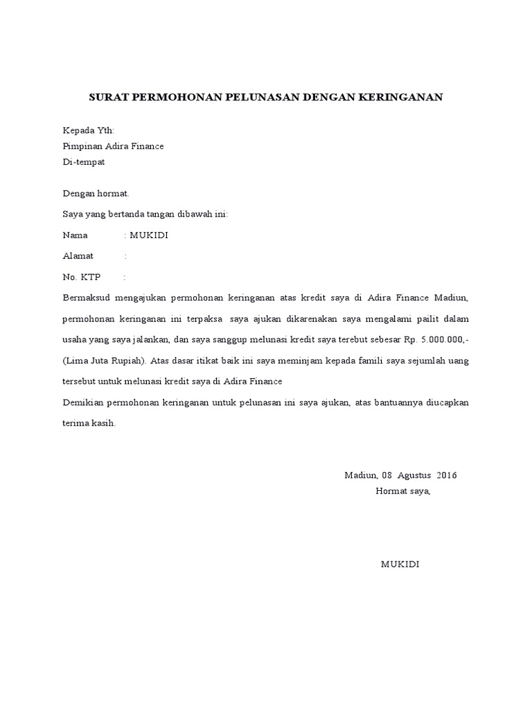 Surat Keringanan