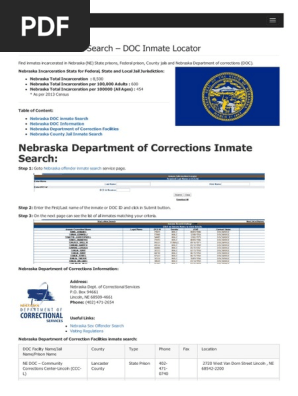 Nebraska Inmate Search Department Of Corrections Lookup Nebraska