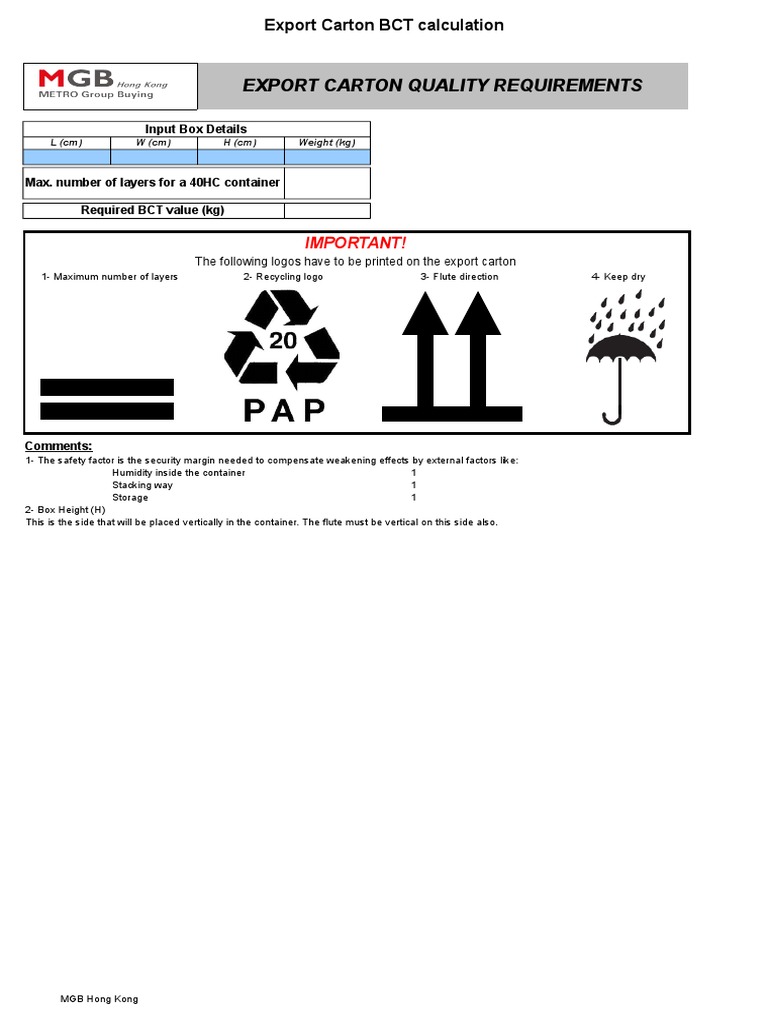 Export Carton BCT Calculation Guide | PDF