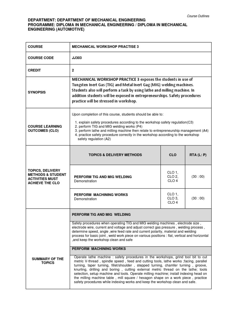 Mechanical Workshop Practice Overview | PDF | Welding | Construction