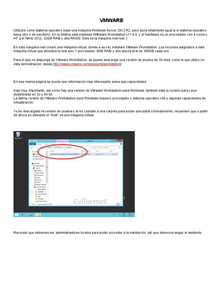 Instalación y Configuración de VMware | PDF | V Mware | Dirección IP