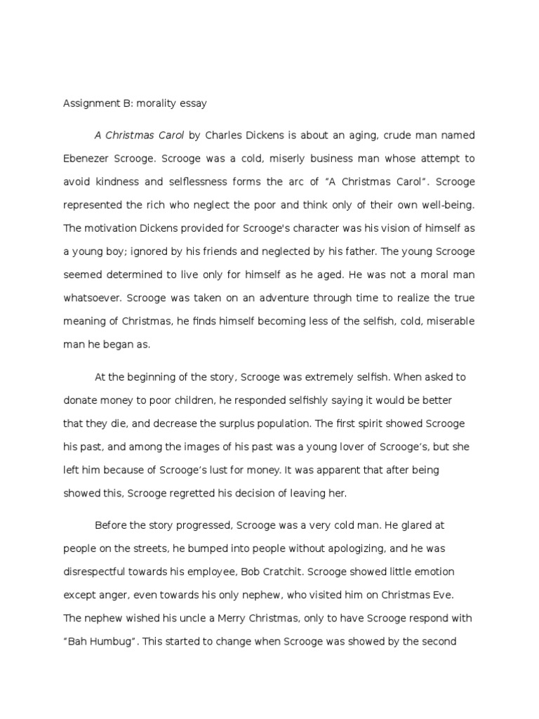 A Christmas Carol Analysis - Morality | PDF | Ebenezer Scrooge | A  Christmas Carol