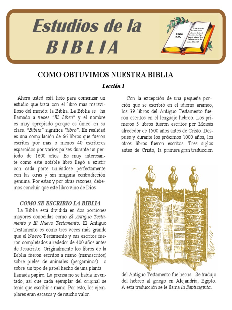 Estudio de la Biblia: Origen y Traducción | PDF | Biblia | Nuevo Testamento