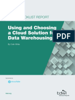 Using and Choosing A Cloud Solution For Data Warehousing: Tdwi Checklist Report