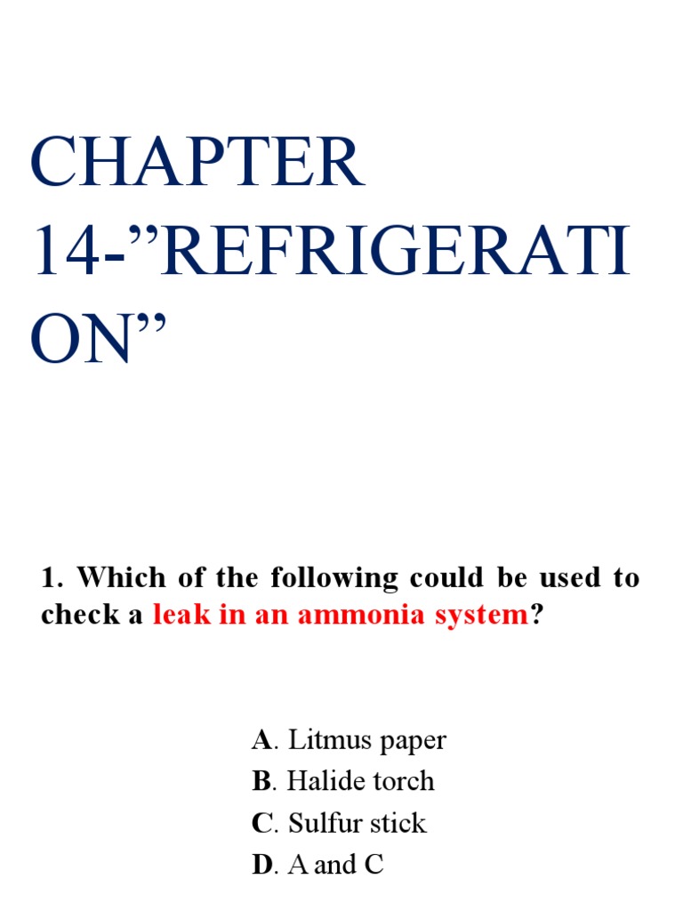 Refrigeration - Mechanical Engineering Review | PDF | Refrigeration ...