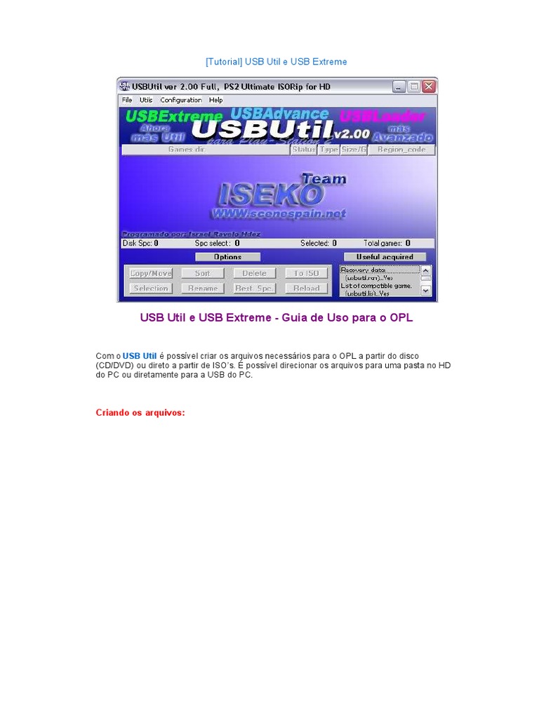 Tutorial USB Util e USB Extreme Hard Disk Drive Usb