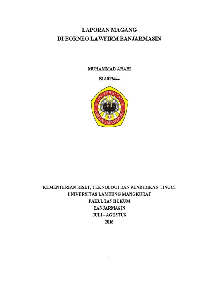 Contoh Laporan Magang Di Kantor Hukum