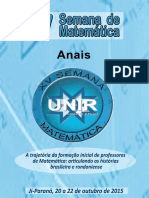 Anais XV Semana Da Matemática - 2015