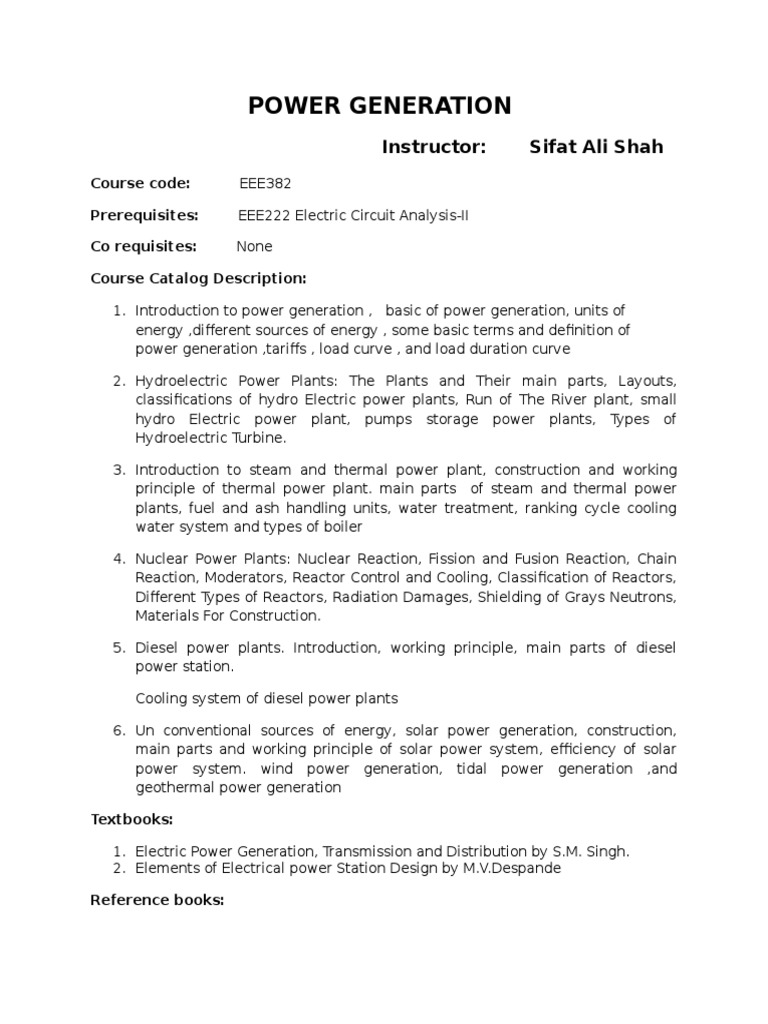 Power Generation Book PDF Power Station Electricity Generation
