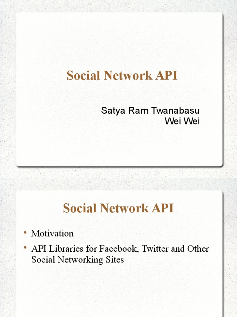 Social Network API Libraries Overview | PDF