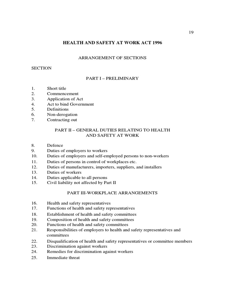Fiji Health and Safety Act 1996 | PDF | Occupational Safety And Health ...