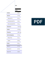 Nutrition Facts Bola de Berlim