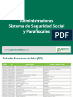 Administradoras Sistema de Seguridad Social y Parafiscales PDF