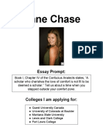 Anne Chase: Essay Prompt