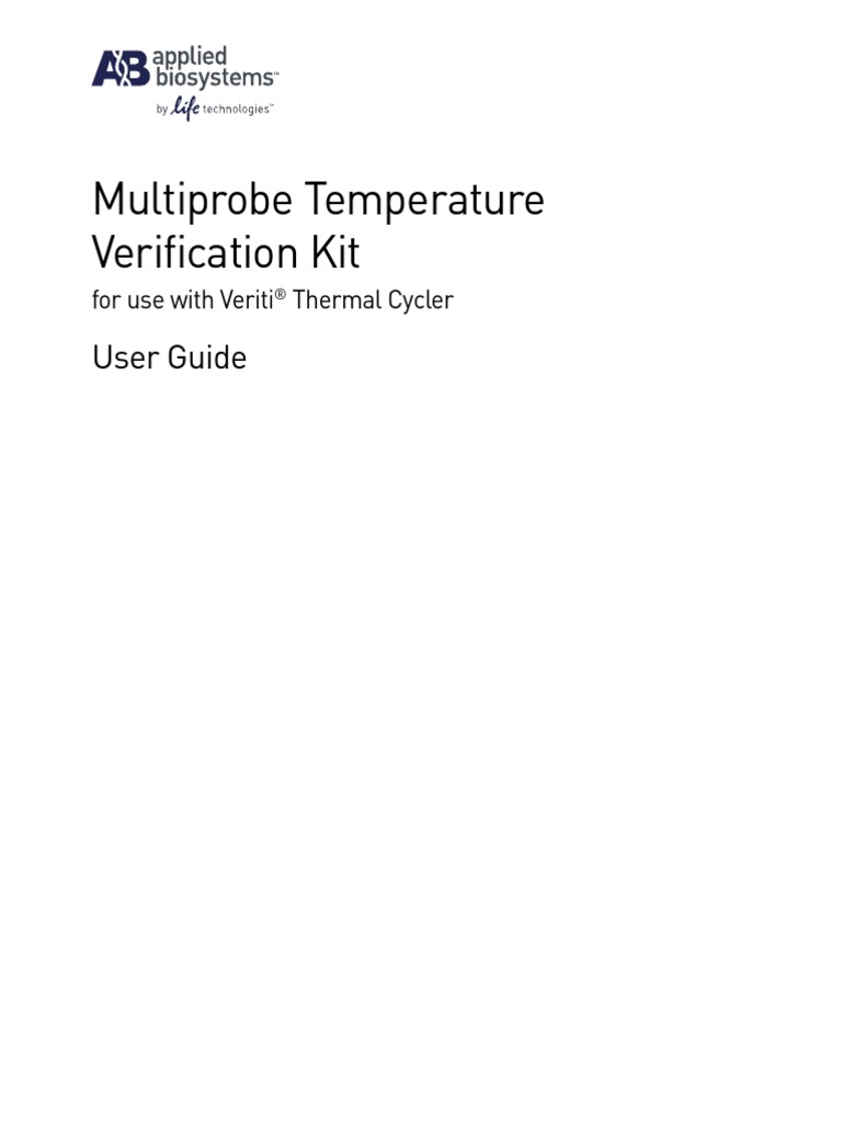 Multiprobe Temperature Verification Kit 4460108A Download Free PDF