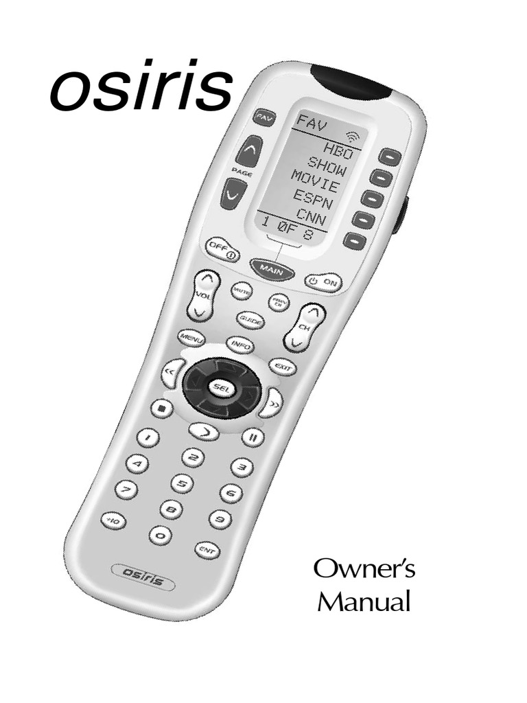 Osiris Remote Manual | PDF | Videocassette Recorder | Remote Control
