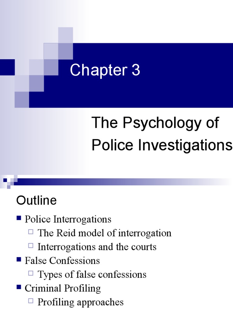 The Psychology of Police Investigations PDF Offender Profiling