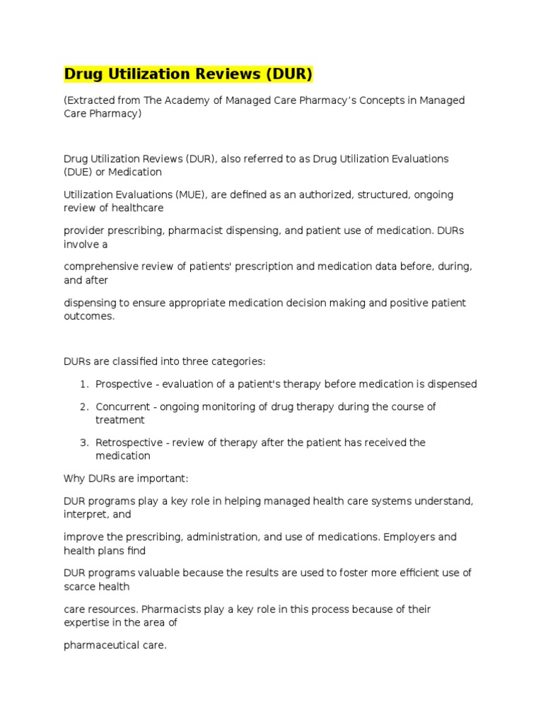 Drug Utilization Reviews Medical Prescription Pharmacy