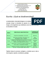 Escrito Sobre La Biodiversidad