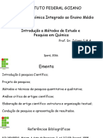 Introdução A Métodos de Estudos. e Pesquisas em Química