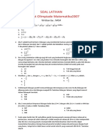 SOAL LATIHAN OLIMPIADE MATEMATIKA