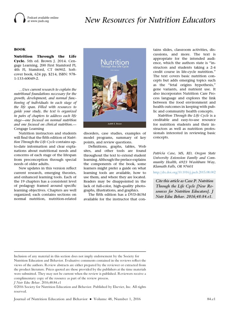 Nutrition Through the Life Cycle Review | PDF | Nutrition | Diet ...