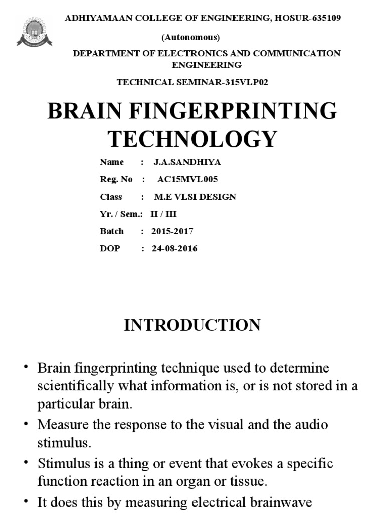 Brain Fingerprinting Technology Overview | PDF | Electroencephalography ...