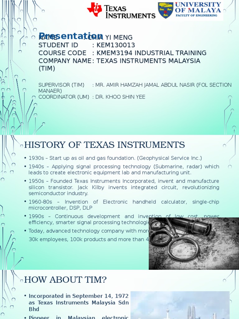 Texas Instruments Internship Overview | PDF | Engineering | Electronics