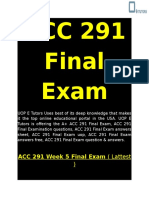 ACC 291 Final Exam | ACC 291 Week 5 Final Exam - UOP E Tutors