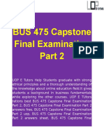 BUS 475 Capstone Final Examination Part 2 Questions | UOP E Tutors