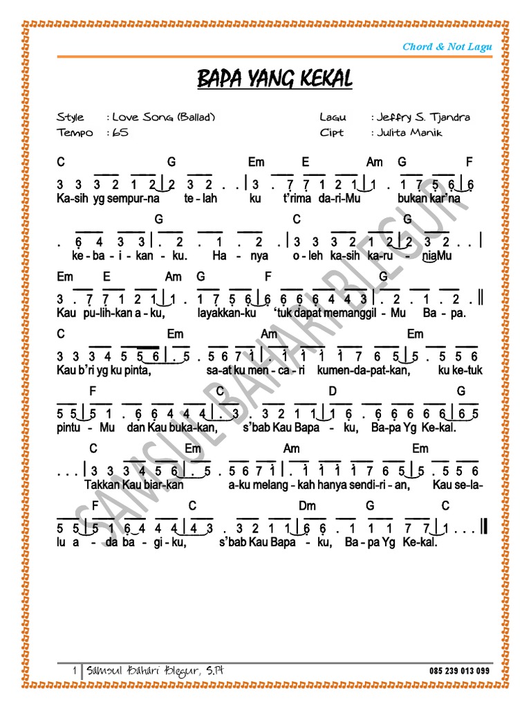 Chord Bapa Yang Kekal Tebak Gambar