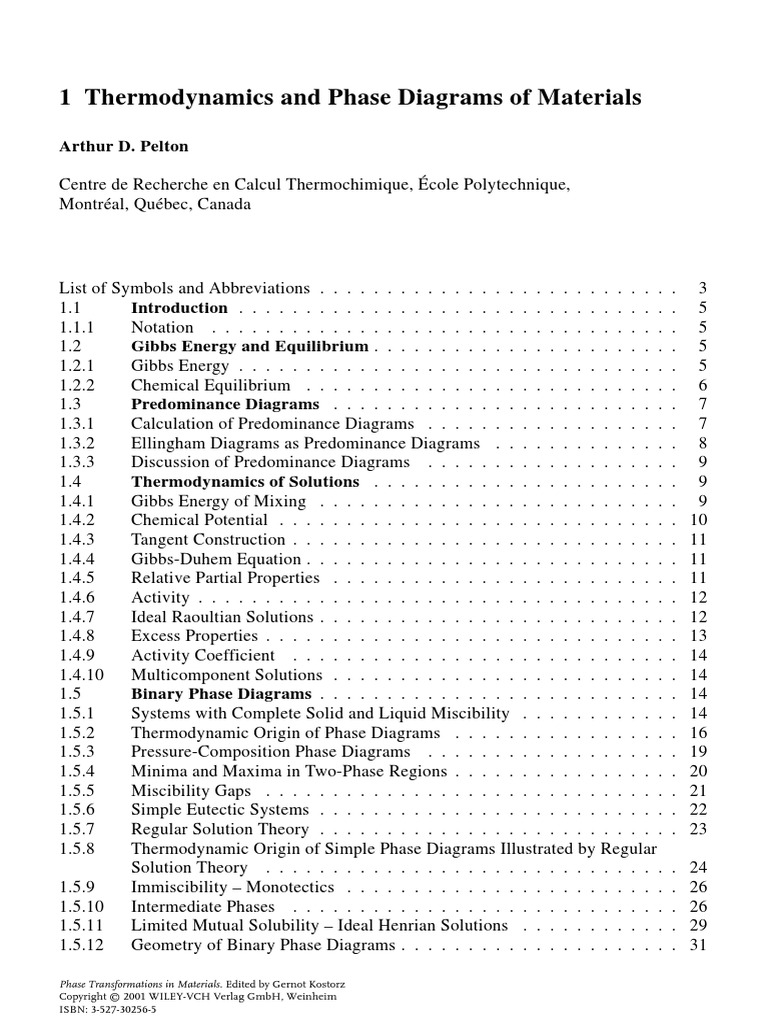 Thermodynamics and Phase Diagrams of Materials | PDF | Phase (Matter ...