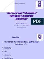 Barriers and Influences Affecting Consumer Behaviour