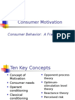Consumer Motivation: Consumer Behavior: A Framework