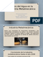 Usos del agua en la industria metalmecánica