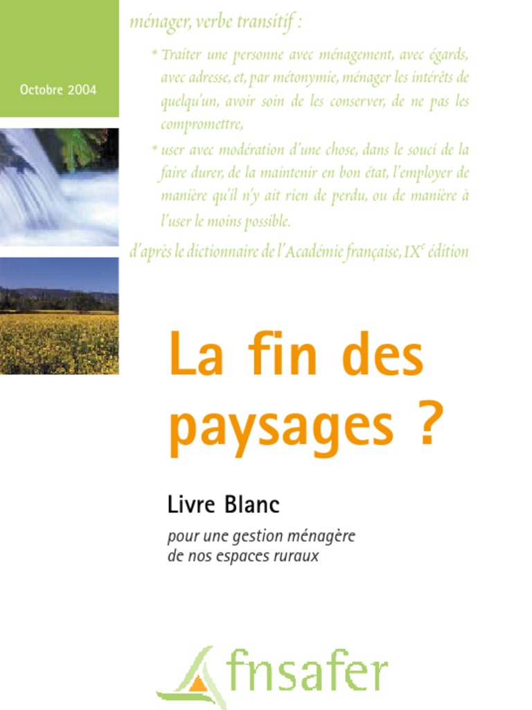 Gestion durable des paysages ruraux | PDF | Randonnée | Paysage