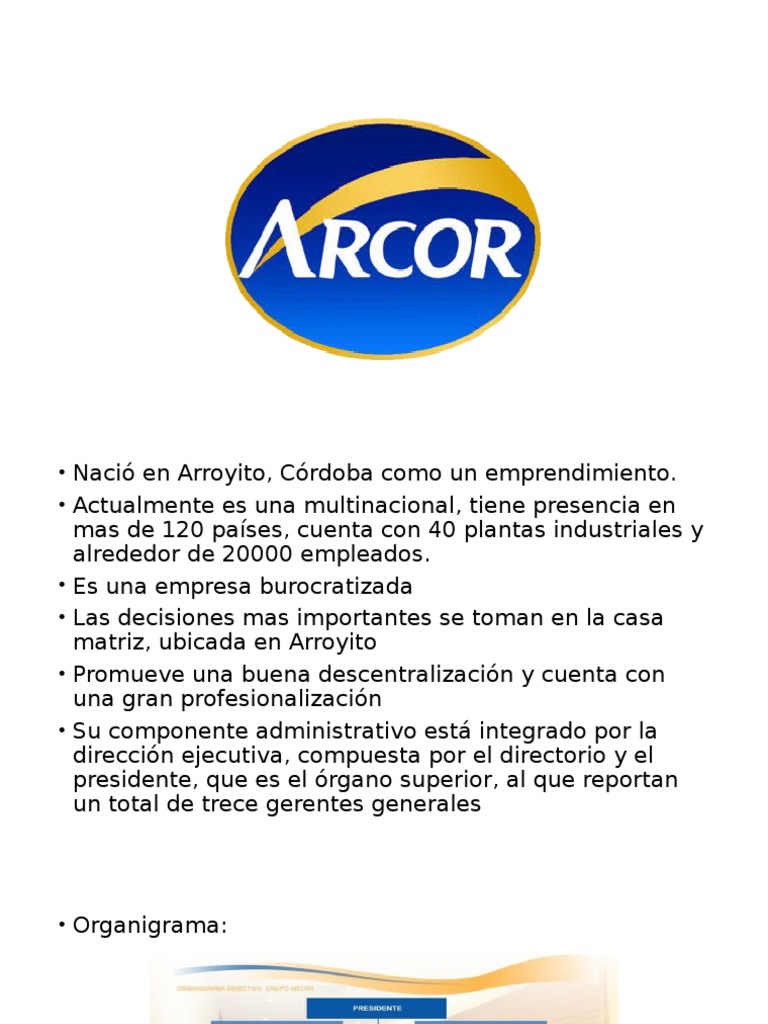 Organigrama y Cultura de Arcor | PDF | Negocios
