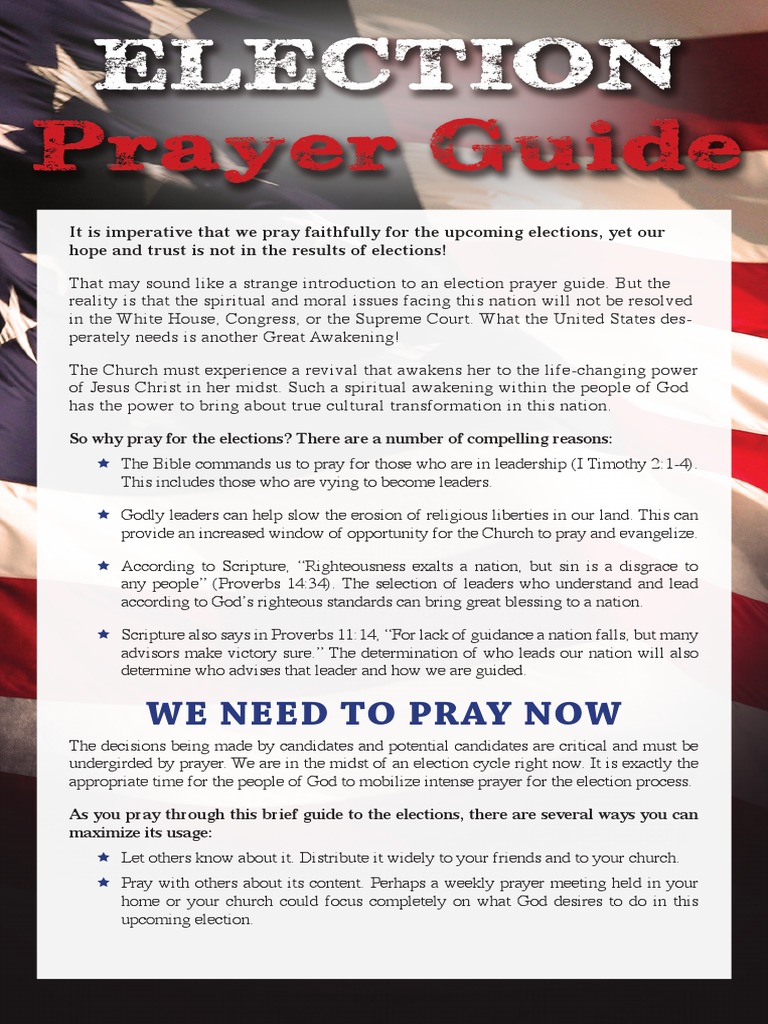 Election Prayer Guide for USA Prayer Voting