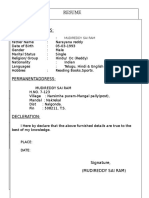 Resume Profile for Mudireddy Sai Ram