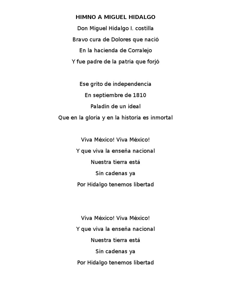Himno A Miguel Hidalgo PDF