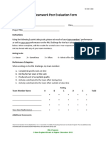 PBL Teamwork Peer Evaluation Form: Instructions