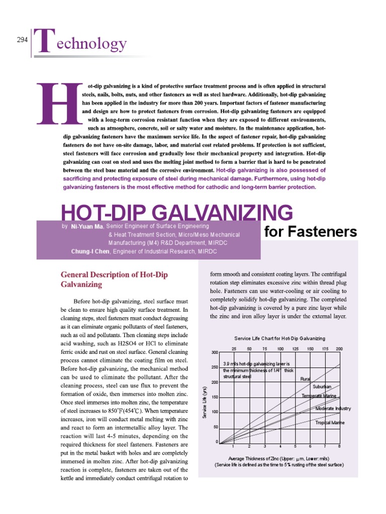 Hot Dip Galvanizing For Fasteners | PDF | Galvanization | Manmade Materials
