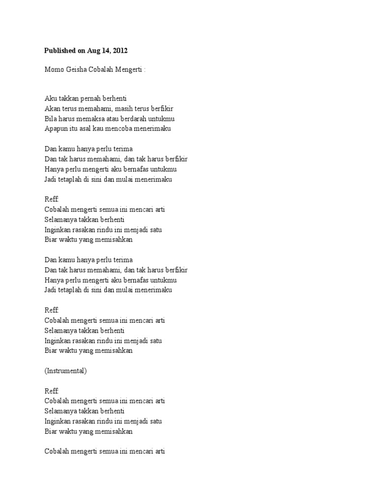 Lirik Lagu Indonesia | PDF