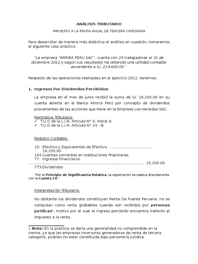Análisis del Impuesto a la Renta 2022 | PDF | Impuesto sobre la renta ...