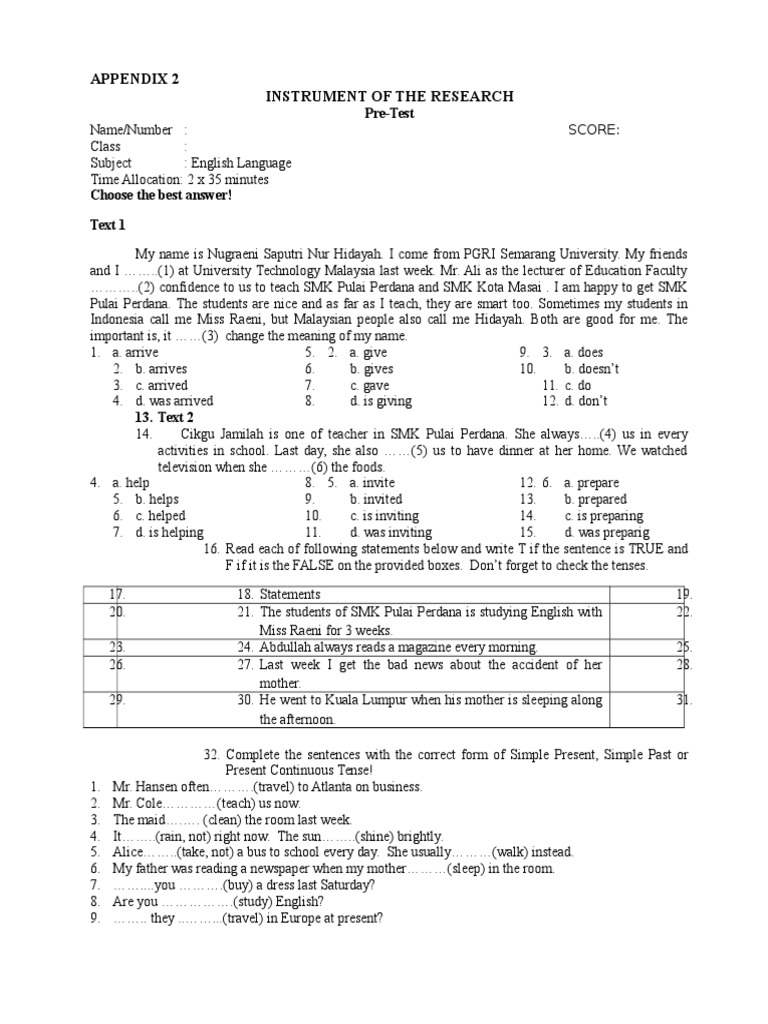 contoh soal grammar Rules Language Mechanics